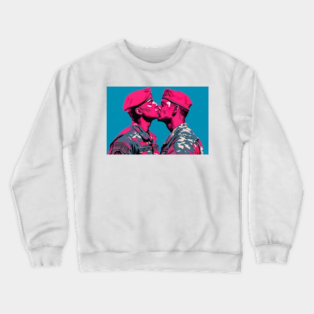 Love is Love - kissing soldiers Crewneck Sweatshirt by Corrie Kuipers